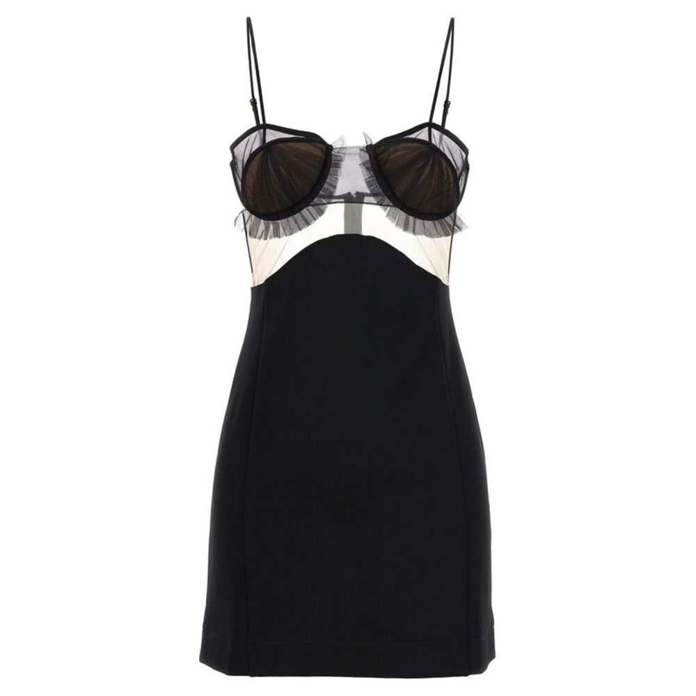 Nensi Dojaka Black Viscose Short Women's Dress